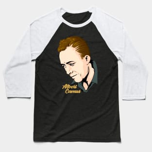 Albert Camus // Retro Fan Art Baseball T-Shirt